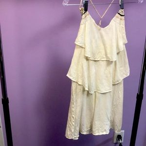 American Eagle Ruffled White Dress